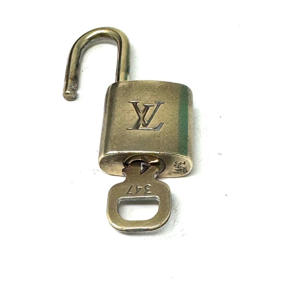 Authentic Louis Vuitton Gold Lock & Key Brass Number 347